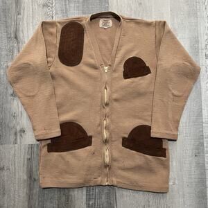 VTG 40s 50s Bob Allens Gun Club Sportswear Hunting Shooting Zip Sweater Cardigan